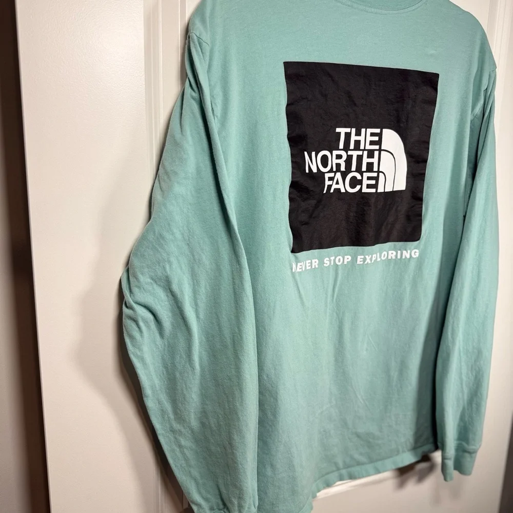 The North Face Seafoam Blue Mens Long Sleeve T-Shirt Size Large